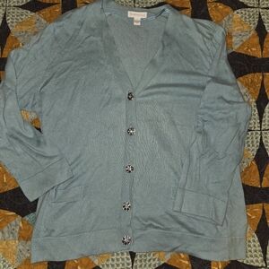Women's Charter Club Light Blue Cardigan Size L